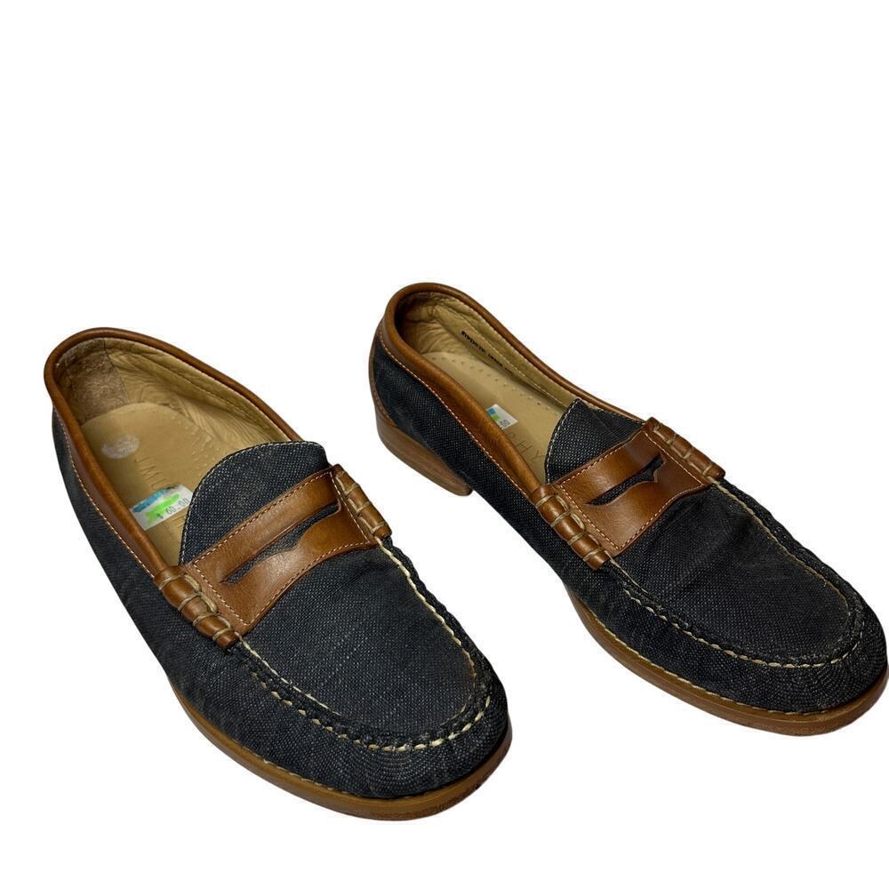Johnston & Murphy Men Size 10 Dark Gray Brown Slip On Loafers Work Church Formal